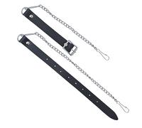 Elegant Black Leather Sporran Chain Belt with Antique Chrome - Premium Quality Scottish Kilt Accessory for Men - Ideal for Highland Attire and Sporrans (Chrome Finish, Black - Leather)