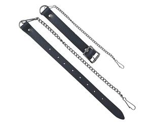 Elegant Black Leather Sporran Chain Belt with Antique Chrome - Premium Quality Scottish Kilt Accessory for Men - Ideal for Highland Attire and Sporrans