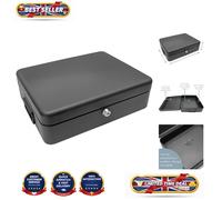 Elegant Black Lockable Security Box - 12 Inch Durable Design with Alarm
