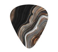 Elegant Black Marble With Gold And Copper Veins,12 Pcs Guitar Pick,3 Different Thickness Plectrums for Acoustic Guitar Bass Ukulele (0.46mm 0.96mm 0.71mm)