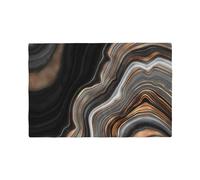Elegant Black Marble With Gold And Copper Veins, Imitation Linen Placemats Set Of 6 Washable Table Mats Heat Resistant Tray Mats 30x45 cm