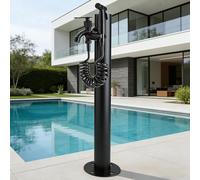 Elegant Black Matte Freestanding Water Column Faucet - Modern Garden Tap for Patio Poolside Backyard - 60cm/23.6in Vertical Design (Style 3)