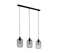 Hanging Ceiling Pendant Light Black Mesh 3x 60W E27 Kitchen Island Lamp