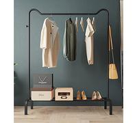 Elegant Black Metal Display Stand 120 cm Tall Durable with Top Rod & Bottom Shelf Perfect for Retail & Home Use Stylish Showcase for Products & Accessories