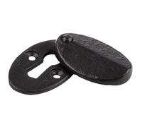 Elegant Black Oval Covered Escutcheon 50x31x9mm for Doors - Key Hole Cover