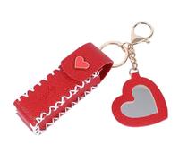 Elegant Black PU Small Lip Balm Holder with Keyring for Quick Makeup Compact Lipstick Storage Bag Fashion Keychain Fashionable Lip Balm Holder
