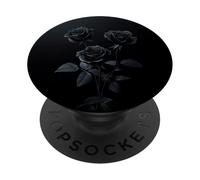 Elegant Black Roses for Gothic and Dark Aesthetic PopSockets Adhesive PopGrip