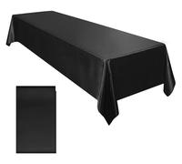 Elegant Black Satin Tablecloth for Weddings Parties & Banquets - Rectangular 145x335cm Perfect for Table Decoration & Events
