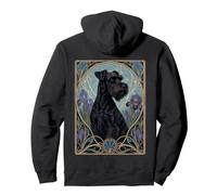 Elegant Black Schnauzer Dog Art Nouveau Pullover Hoodie