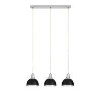 Elegant Black Shade and Chrome Pendant Light, Functional Pendant Light For Drawing Room, Versatile Light Premier Housewares Black One Size