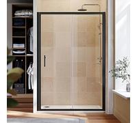ELEGANT Black Sliding Shower Door Shower Screens with 6mm Tempered Glass Modern Bathroom Shower Enclosures Wetroom Cubicles 1000mm
