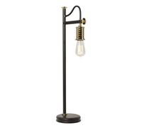 Elegant Black Table Lamp With Polished Brass Finish And Led Bulb E27 60W