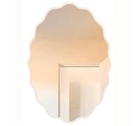 Elegant Black Wall Mirror for Bathroom - Irregular Metal Frame with Gold Finish (31 x 23 cm) - Perfect Makeup & Shaving Mirror for Stylish Home Decor