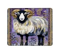 Elegant Black White Sheep Mouse Pad, Decorative Animal Art Design, Soft Touch Non-Slip Mousepad for Home Office Gaming and Work Station Square 8x10 Inch
