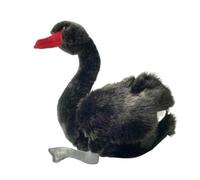 Elegant Black & White Swan Plush Toy Large Small Stuffed Waterfowl Decorative Ornament Bird Lover Gift for Home Nursery(Black swan 26cm)