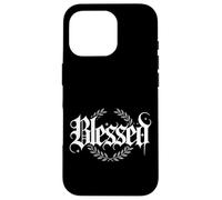 Elegant Blessed Motivational Typography Design with Laurel Case for iPhone 16 Pro