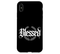Elegant Blessed Motivational Typography Design with Laurel Case for iPhone XS Max