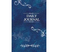Elegant Blue Daily Journal Notebook: Aesthetic Star & Rose Border Lettering Pages - Deep Blue Canvas Hardcover and Paperback Design