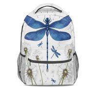 Elegant Blue Dragonfly Dandelion Print Backpack: Stylish Lightweight School Backpack for Students, Travel, Enjoy Nature Art (print 1)