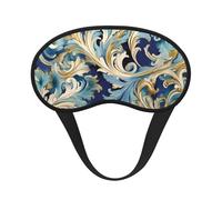 Elegant Blue Gold Florentine Sleep Mask for Side Sleepers: Blackout Eye Masks for Sleeping - Soft Breathable Soft Eye Shade Cover for Travel - Adjustable Night Blindfold for Men Women Gifts