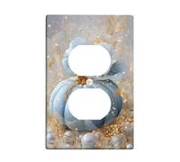 Elegant Blue Pumpkin Light Switch Cover Plate/Outlet Covers, Fall Floral Design for Home Decor, Thermoplastic Wall Plates, Standard Size Single Duplex Outlet