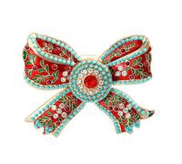 Elegant Bowknot Brooch Royal Courts Styles Pin with Sparkling Rhinestones Unique Lapel Pin for Formal Occasions