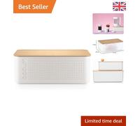 Elegant BPA-Free Bread Box with Eco-Friendly Bamboo Lid - Large Capacity