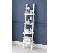 Elegant Brands Sennen White Wooden 4 Tier Ladder Shelf / Leaning Bookcase