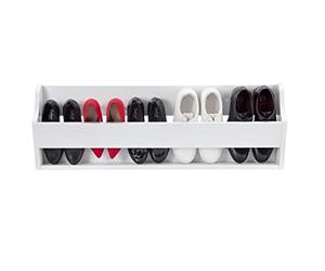 Elegant Brands Shoe Rack Storage Organiser, Wall-Mounted, White, Wood, Richmond Range