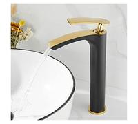 Elegant Brass Gold & Black Bathroom Faucet Deck Mounted Hot Cold Water Mixer Sink Tap for Kitchen Stylish White Finish (Roze)