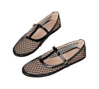 Elegant Breathable Women's Ballet Flats with Lacing, Ideal Slip On Shoes for Everyday Sports, Dance, Travel, Lightweight White Mary Jane Shoes with Low Heel, Practical Closure, Perfect for