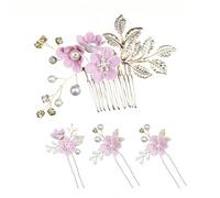 Elegant Bridal Hairpins with Flower Design and Crystal Decors for Wedding Ceremony and Special Occasion Gathering Props Bridal Hairpins for Formal Event