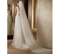 Elegant Bridal Veil With Comb 3 Meter White Ivory Simple Bride Cathedral Veils Wedding Accessories