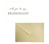 Elegant Bridesmaid Proposal Card Set - Includes Will You Be My Bridesmaid Card with Envelope, Blank Inside for Message, Folded Wedding Invitations for Bridal Shower and Special Occasions
