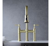 Elegant Bridge Kitchen Faucet for Effortless Cooking Pull-Down Sprayhead for Enhanced Convenience Ideal for Busy Homes