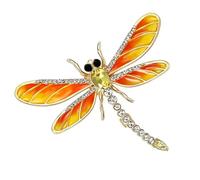 Elegant Brooch Pin, Dragonfly Enamel Jewelry Badge, 2.3x2 Inch Decorative Clip with Lightweight PP Build Design, Colorful Nature Inspired Accessory, Minimal Fashion Style Ornament, Dress Bag Use