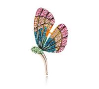 Elegant Brooches Pins Glamour Colorful Brooch Beautiful Rhinestone and Crystal Butterfly Brooch Lady Scarf Pin Wedding P (Multicolor colored)