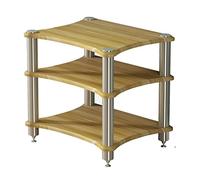 Elegant Brown 3-Tier AV Shelf - Premium Media Storage Unit for TV, Speakers & Amplifiers - 60x48x62 cm - Modern Home Theater Multimedia Stand