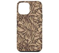 Elegant Brown Monochrome Floral Pattern Case for iPhone 12 Pro Max