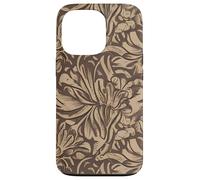 Elegant Brown Monochrome Floral Pattern Case for iPhone 13 Pro