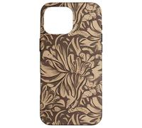 Elegant Brown Monochrome Floral Pattern Case for iPhone 16 Pro Max