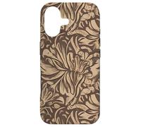 Elegant Brown Monochrome Floral Pattern Case for iPhone 17