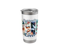 Elegant Brushstroke Butterfly Design for Nature Enthusiast Stainless Steel Insulated Tumbler