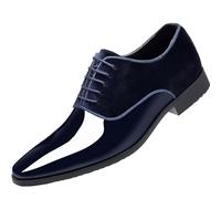 Elegant Business Shoes for Men Lightweight Ankle High Leather Shoes Ideal for Work Leisure Comfort Experience Modern Design Durable Workmanship Versatile Fit, blue, 9 UK