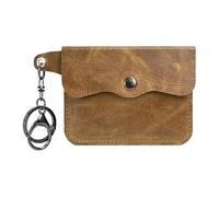 Elegant Business Wallet PU 1eather Wallets With Keychain Protecting Coin Purse Travel Change Pocket And Card Slots, Brown