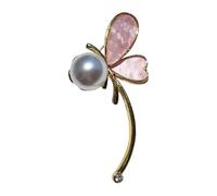 Elegant Butterfly Brooch With Pearls Designs Dripping Waterdrops Shape Alloy Materials For Women Fashion Accessory Fashionable Women's Brooch