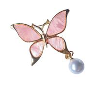 Elegant Butterfly Brooch with Pearls Designs Dripping Waterdrops Shape Alloy Materials for Women Fashion Accessory Statement Brooch Pin