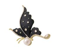 Elegant Butterfly Brooches Accessories Unique Butterfly Designs Brooch with Rhinestones and Pearls for Women ' s Apparel Cubic Zirconia Brooch
