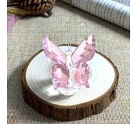 Elegant Butterfly Glass Ornament, Unique K9 For Crystal Paperweight for Weddings and Home Decor (Pink)