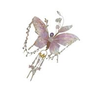 Elegant Butterfly Hairpin Party Hairstyle Cultural Event Accessories Tassel Accessories with Crystal Dangling Tassel Design